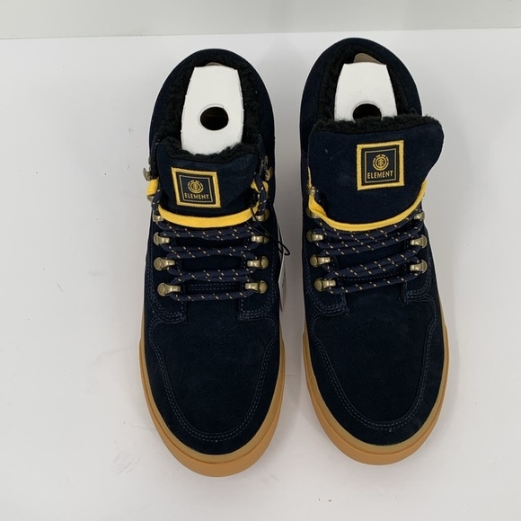 Element Topaz C3 lace-up suede boots shoe Sherpa lining navy blue men new 8.5